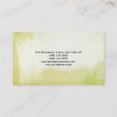 Geel Abstract kunstschildpad Modern Visitekaartje (Achterkant)