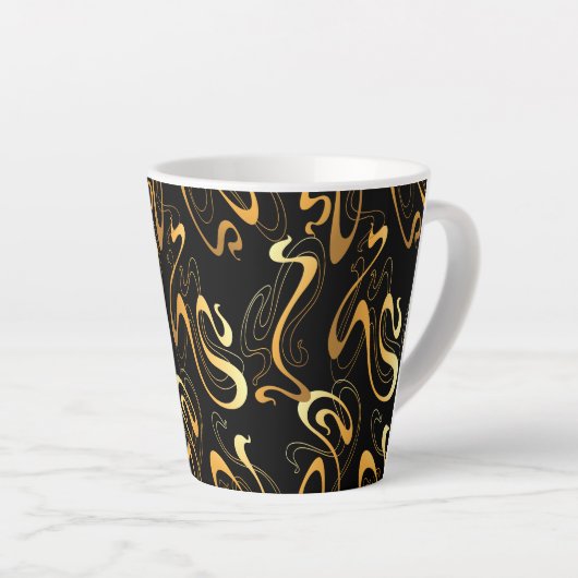 Geel Abstract Latte Mok (Rechterhoek)