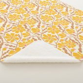 Geel Abstract Mid Century Modern Flower Sherpa Deken (3/4)