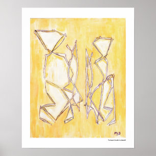 Geel Abstract paar Home Decor 16x20 afdrukken Poster
