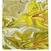 Geel abstract patroon douchegordijn (Voorkant)