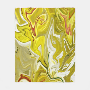 Geel abstract patroon fleece deken