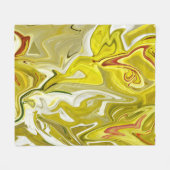 Geel abstract patroon fleece deken (Voorkant (Horizontaal))