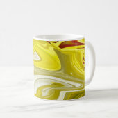 Geel abstract patroon koffiemok (Voorkant rechts)