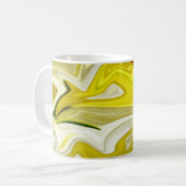 Geel abstract patroon koffiemok (Voorkant links)