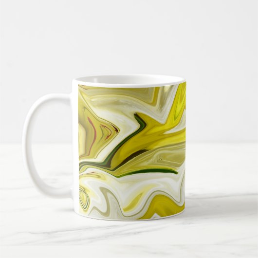Geel abstract patroon koffiemok (Links)