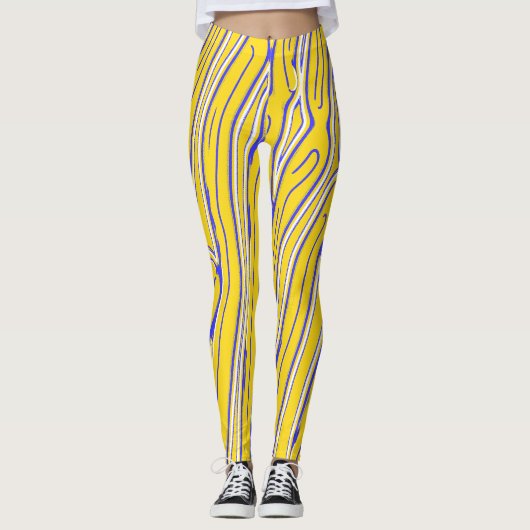Geel abstract patroon "Ratti_Creative_Arts" Leggings (Voorkant)