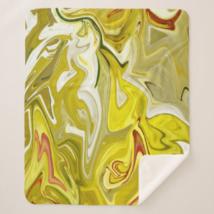 Geel abstract patroon sherpa deken