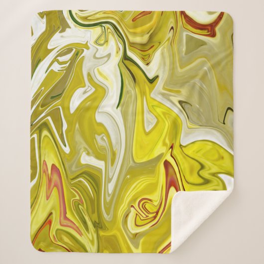 Geel abstract patroon sherpa deken (Voorkant)