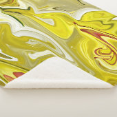 Geel abstract patroon sherpa deken (3/4)