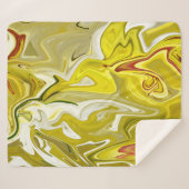 Geel abstract patroon sherpa deken (Voorkant (horizontaal))