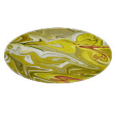 Geel abstract patroon snijplank (Hoek)