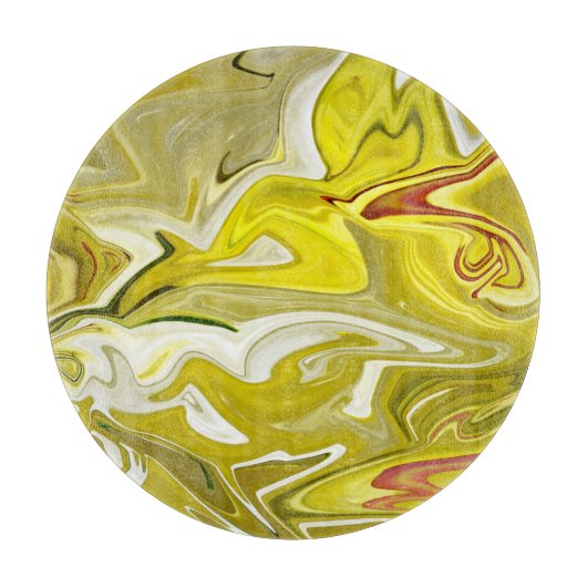 Geel abstract patroon snijplank (Voorkant)
