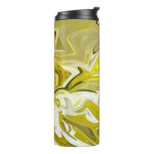 Geel abstract patroon thermosbeker (Gedraaid links)
