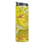 Geel abstract patroon thermosbeker (Geroteerd rechts)