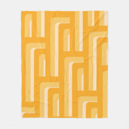 Geel Abstract Retro Geometrisch Fleece Deken