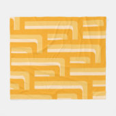 Geel Abstract Retro Geometrisch Fleece Deken (Voorkant (Horizontaal))