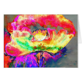 Geel abstract schilderij van de papaverwaterverf