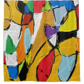 Geel Abstract Shower Curtain Douchegordijn (Voorkant)