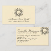 Geel Abstract Spiritueel-Celestial Sun Tarot Visitekaartje (Voorkant / Achterkant)