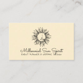 Geel Abstract Spiritueel-Celestial Sun Tarot Visitekaartje