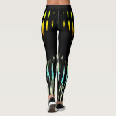 geel abstract tulpenontwerp met Tron2021. Leggings (Achterkant)