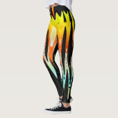 geel abstract tulpenontwerp met Tron2021. Leggings (Links)
