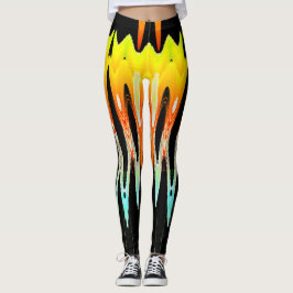 geel abstract tulpenontwerp met Tron2021. Leggings
