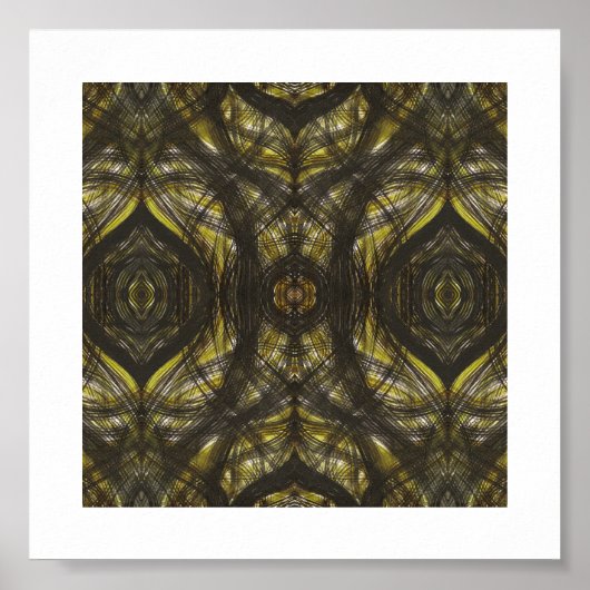 Geel Abstract Watercolor Kunst Poster (Voorkant)