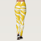 Geel Abstract Zebra Print Vrouwen Leggings (Achterkant)