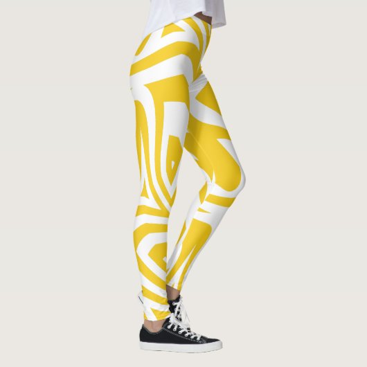 Geel Abstract Zebra Print Vrouwen Leggings (Rechts)