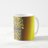 Geel abstracte geometrische kunst koffiemok (Voorkant rechts)