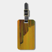 Geel abstracte kunst bagagelabel (Voorkant verticaal)
