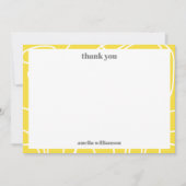 Geel Abstracte Lijn Vet Aangepaste Bruidsdouche  Bedankkaart (Voorkant)