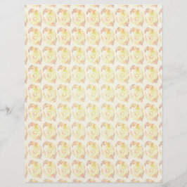 Geel Abstracte Rozen Scrapbook Papier 2-zijdige Pa