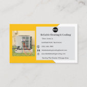 Geel AC Unit Verwarming Koeling HVAC Visitekaartje (Voorkant)