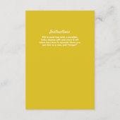 Geel achterklep thema baby shower BINGO kaart (Achterkant)