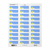 Geel Adreslabels voor Bubbelbad Rubber Eendje Etiket (Full Sheet)