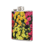 geel, afbeelding, , rood, roze, rozen, bloemen, heupfles (Links)