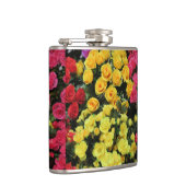 geel, afbeelding, , rood, roze, rozen, bloemen, heupfles (Rechts)