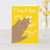 Geel Afro-Amerikaans Verloving Groet Kaart (Gele Bloem)