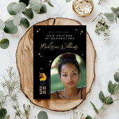 Geel Afro Eenhoorn Afstudeer Uitnodiging