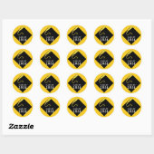 Geel Afstuderen 2026 Ronde Sticker (Vel)