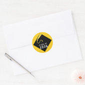 Geel Afstuderen 2026 Ronde Sticker (Envelop)
