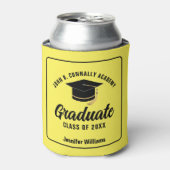 Geel Afstuderen Custom Graduation Party Blikjeskoeler (Blikje Voorkant)