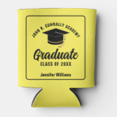 Geel Afstuderen Custom Graduation Party Blikjeskoeler (Voorkant)