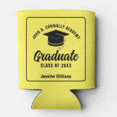 Geel Afstuderen Custom Graduation Party Blikjeskoeler (Achterkant)