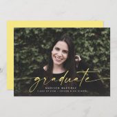 Geel Afstuderen de Aankondiging van het Afstuderen (Voorkant / Achterkant)