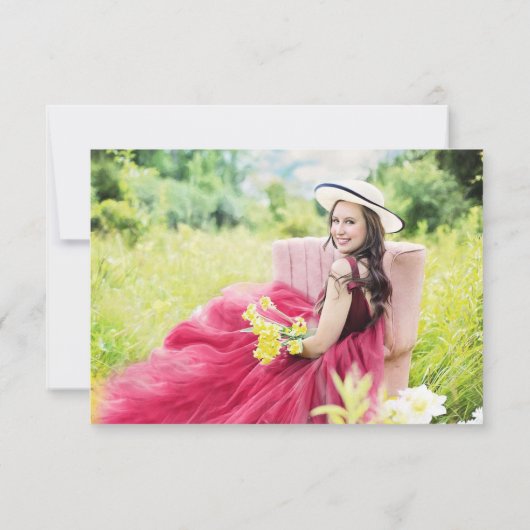 Geel Afstuderen Foto Hartelijk dank Bedankkaart (Achterkant)