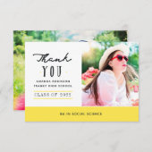 Geel Afstuderen Foto Hartelijk dank Bedankkaart (Voorkant / Achterkant)